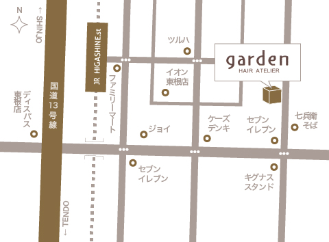 ガーデン東根店地図